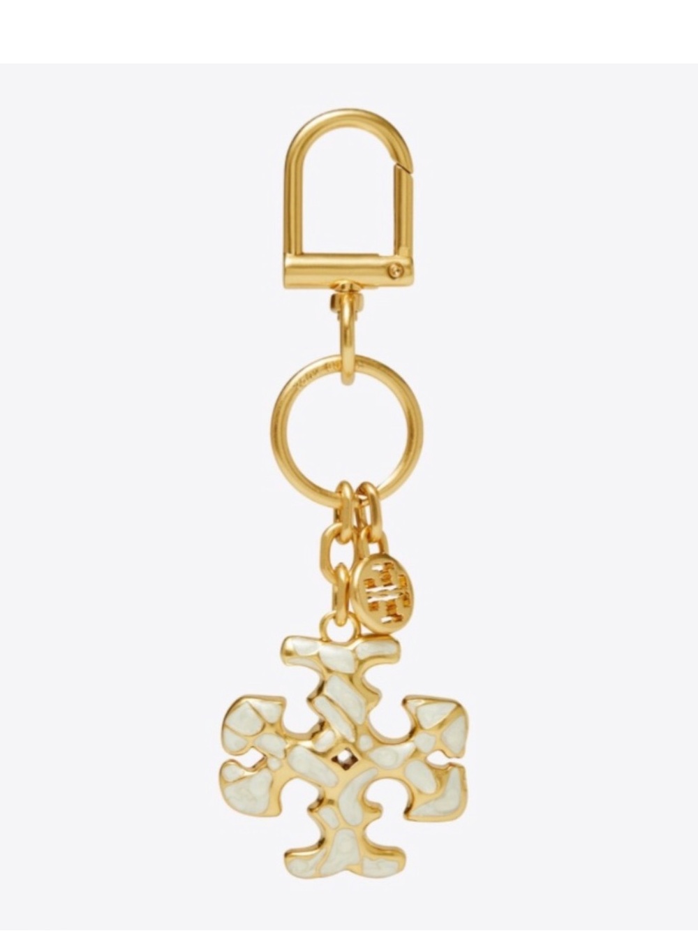 Tory Burch cream gold detail keychain NET $149